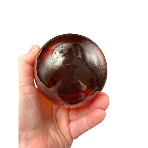 Pair Vintage Roly Poly Faceted Amber Gold Honeycomb Stemless Rocks Glasses - Picture 6 of 9